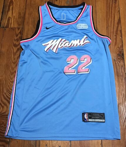 Miami Heat Swingman Jersey. 22 - Blue+Pink- Jimmy Butler - Men S-2XL Aldult