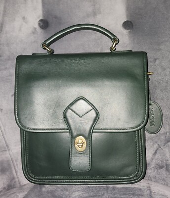 Vintage Tannery West Messenger Handbag, Forest Green - Coach Station Inspired