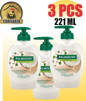 Palmolive Naturals Renewing Softness Coconut and Cotton Liquid hand soap x 3