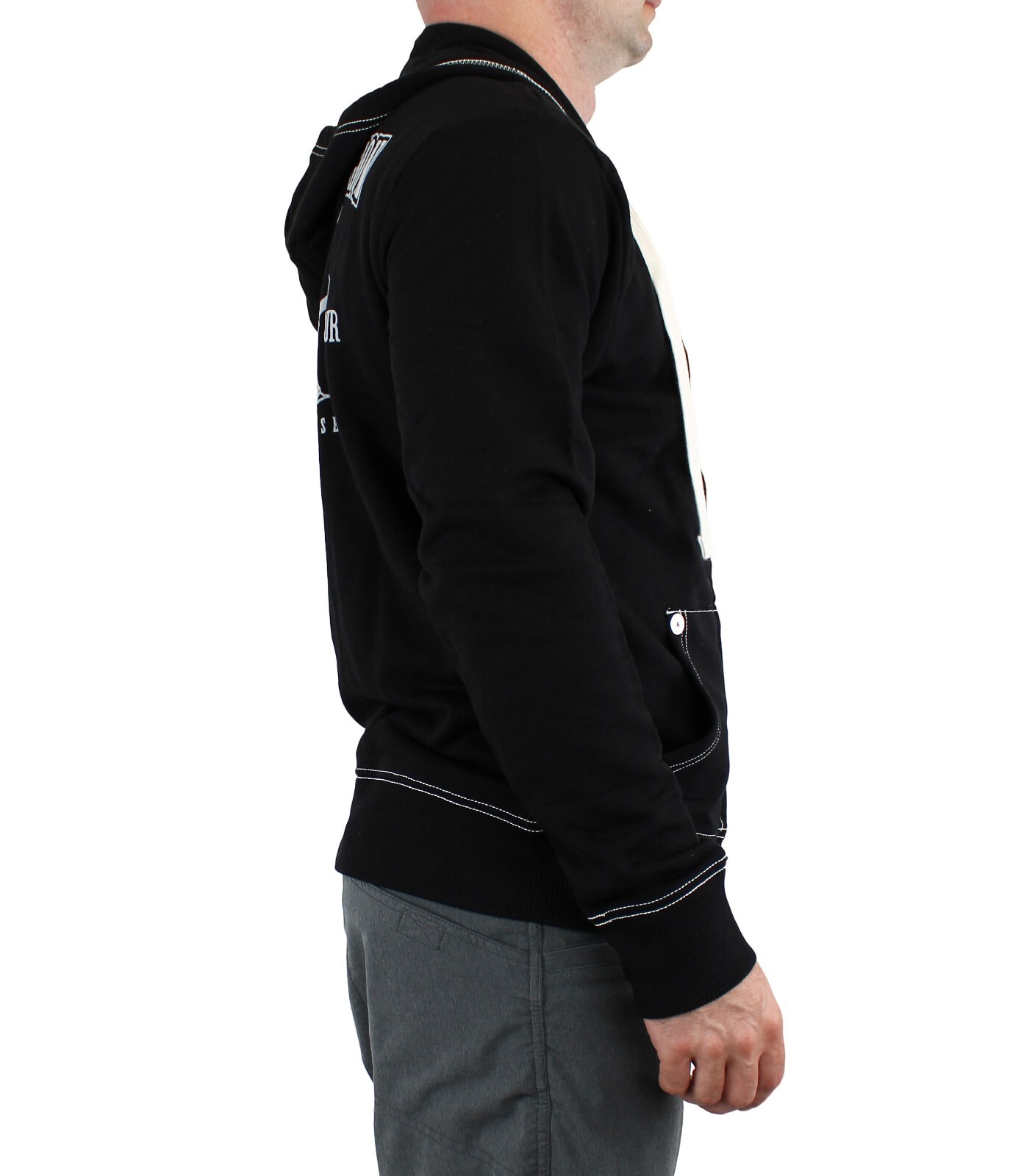 True Religion Men's Classic Buddha Full Zip Hoodie Graphic Print Jacket