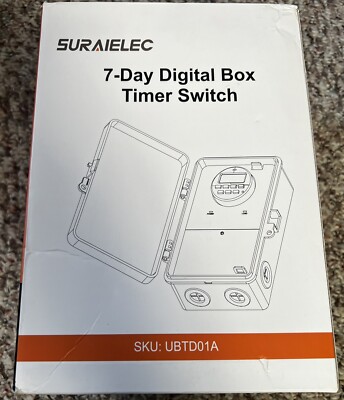SURAIELEC T40D Pool Timer 7-Day Digital Box Timer Switch 40 AMP, 2HP/ V