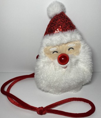 Mud Pie Red Santa Purse Light Up Nose Sequins Zipper Little Girl Christmas ￼