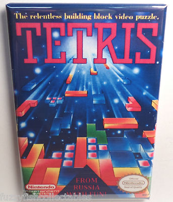 Tetris MAGNET 2''x3'' Refrigerator Locker Nintendo NES Vintage Game Box  