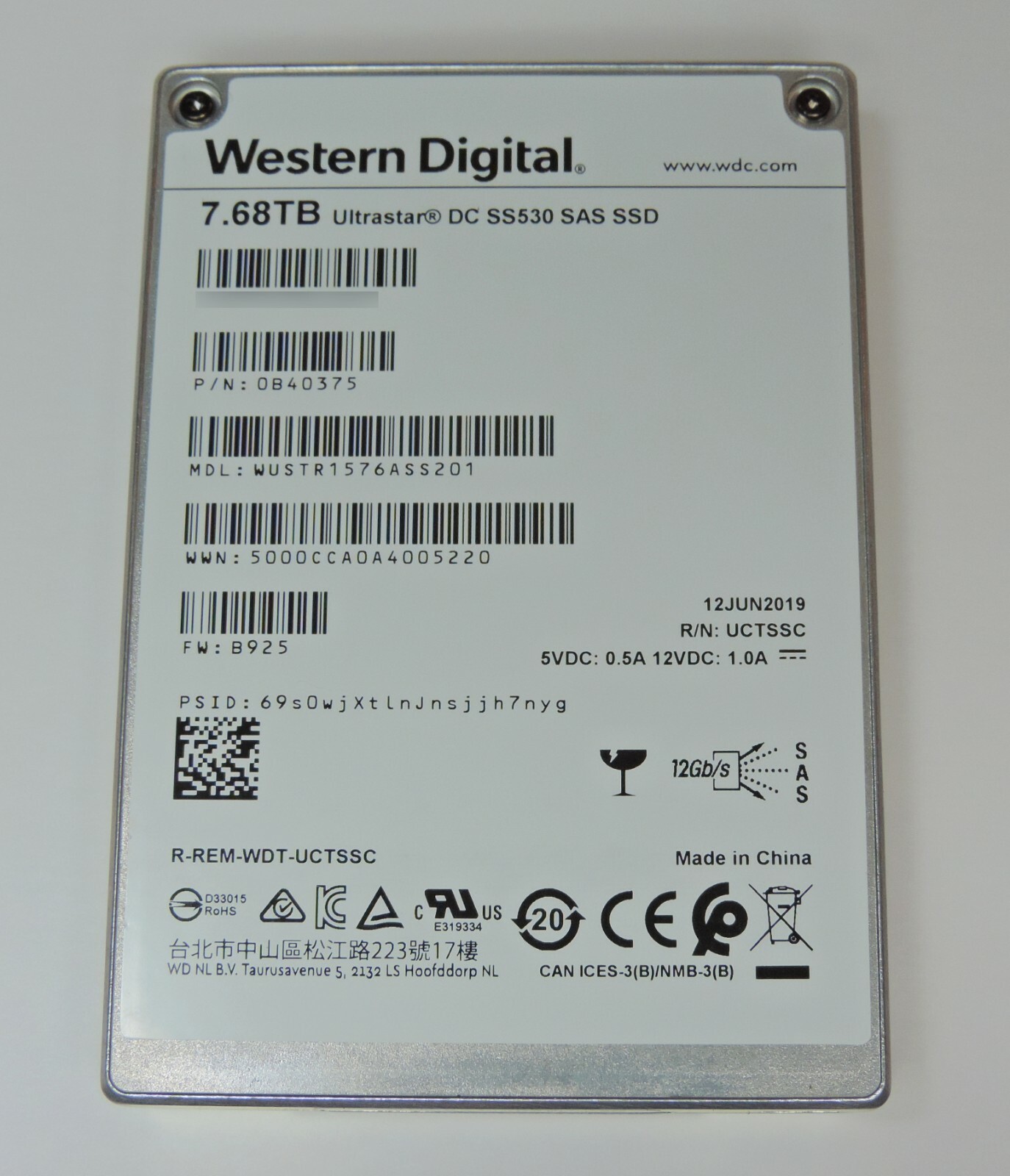 7.68 tb sas ssd. Dc ss530 sas ssd. wd wustr6440ass204 (0b40357). wd wustr6416ass204.