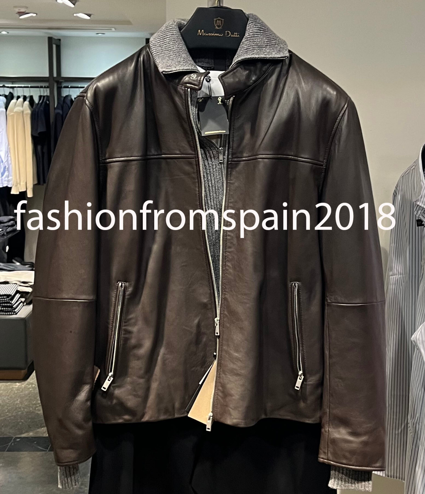 MASSIMO DUTTI NEW MAN Nappa leather jacket with zip pockets MASSIMO DUTTI NEW MAN Nappa leather jacket with zip pockets