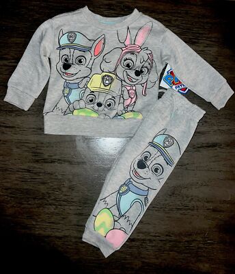 Paw Patrol Toddler Girls Boys Easter Crewneck and Joggers Set 12 Months 3T New