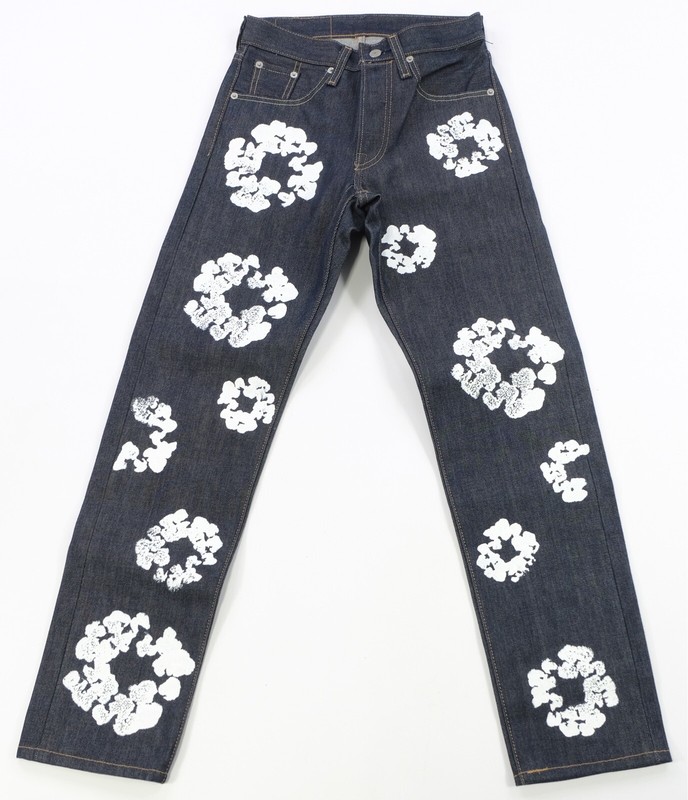 Rare DENIM TEARS x LEVI'S Cotton Wreath Jeans Streetwear Indigo