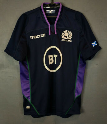 MACRON MEN'S RUGBY UNION SCOTLAND 2018/2019 SHIRT JERSEY MAILLOT SIZE S SMALL