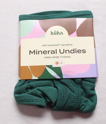 Huha Women's High-Rise Thong Zinc-Oxide Mineral Undies ZG3 Green Small NWT