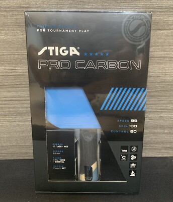 STIGA Pro Carbon Performance-Level Table Tennis Racket with Carbon Technology