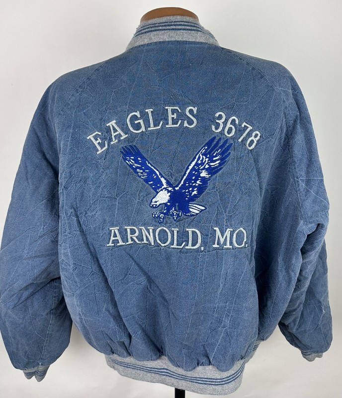 Vintage Coach's Jacket Mens XL King Louie Faded Indigo Twill Eagle