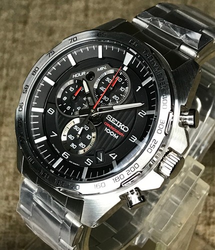 Pre-owned Seiko Chronograph Stainless Watch Ssb319p1 + Worldwide Warranty Usus