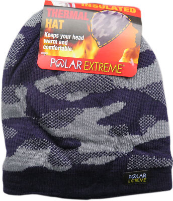Polar Extreme Insulated Faux Fur Lined Knit Camouflage Beanie Hat Skully