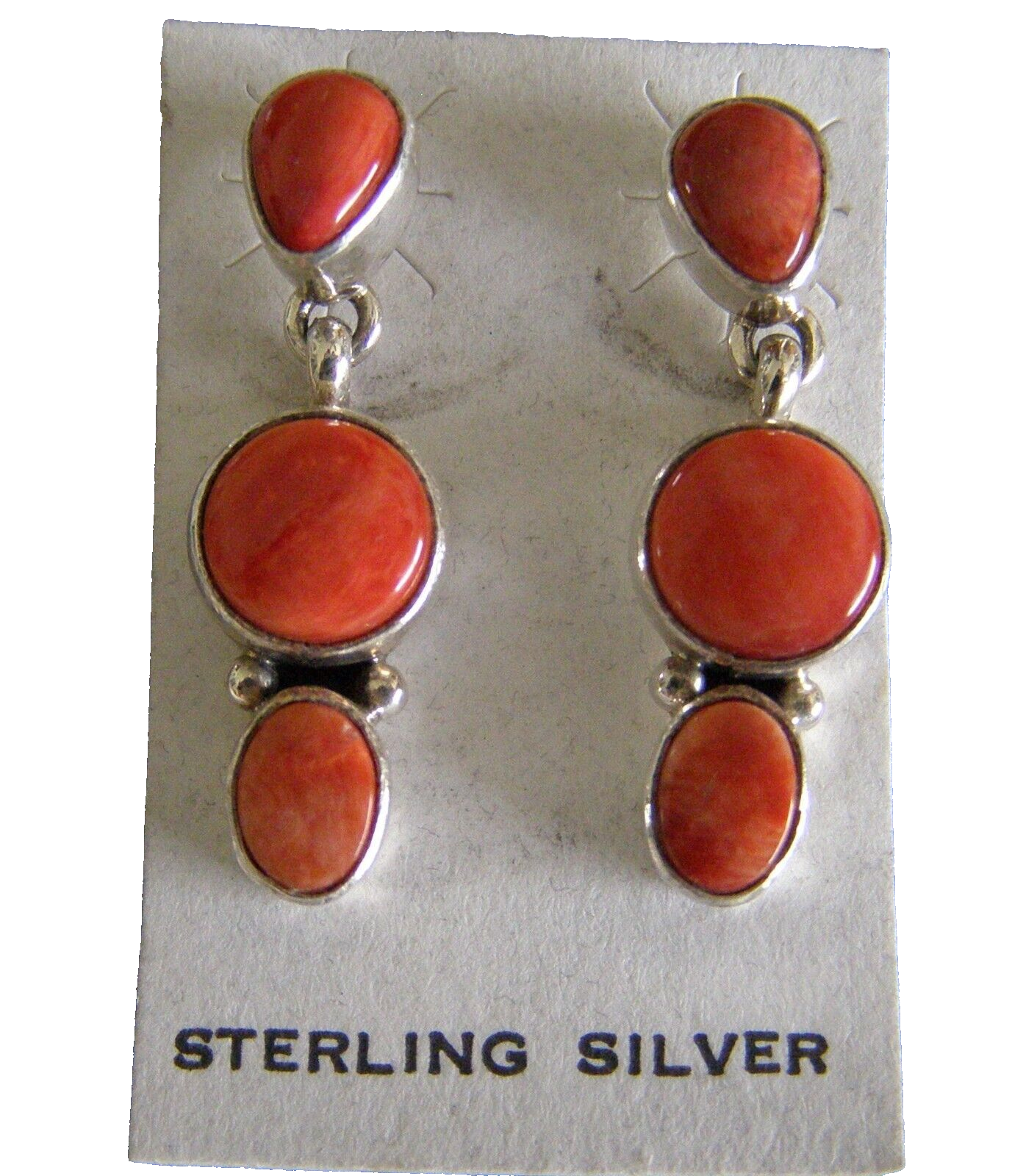 Wigwam Traders Orange Spiney Oyster Stone Dangle Post