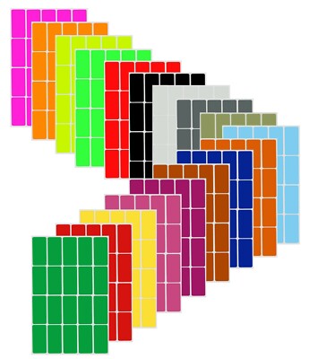 Rectangle Color Coding Stickers 1.57 x 0.75 Inch Assorted Color Labels 360 Pack
