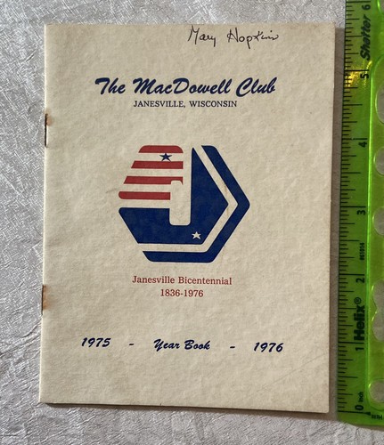 Vintage Program Booklet The MacDowell Club Janesville
