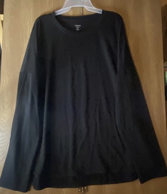 Cabana By Crown & Ivy Women s Long Sleeve Black Shirt Size 2XL, NWT.