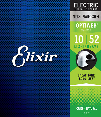 Elixir  19077 Electric Strings OPTIWEB  Coating, Light/Heavy (.010-.052)