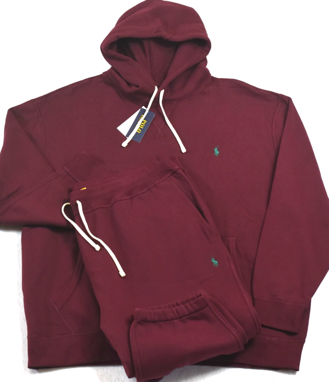 Polo Ralph Lauren Fleece Sweatsuit Jogger Hoodie Set Wine Polo Ralph Lauren Fleece Sweatsuit Jogger Hoodie Set Wine