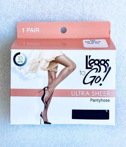 Lot Of 36 New - L'eggs to Go! Ultra Sheer Pantyhose - Tall - Off Black Sheer Toe