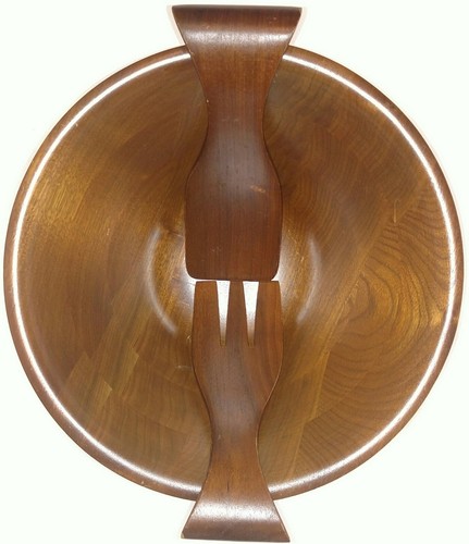 Ozark Walnutware Native Wood Products Inc Missouri walnut salad bowl & utensils