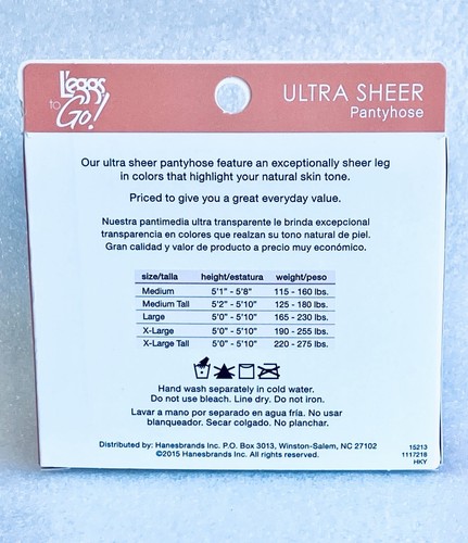 Lot Of 36 New - L'eggs to Go! Ultra Sheer Pantyhose - Tall - Off Black Sheer Toe