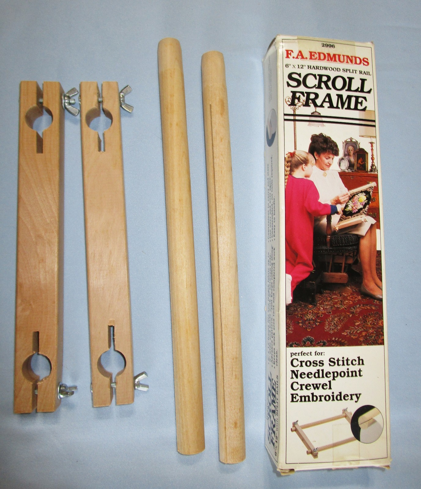 Vintage Needlework Hardwood Scroll Frame in Box 6