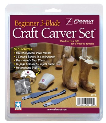 Carving Tools, Beginner Craft Carver Set, 3 Carving Blades, Palm Handle and I...