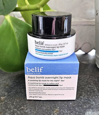 BELIF .7 oz Aqua Bomb Overnight Moisturizing Lip Mask Full Size NIB!