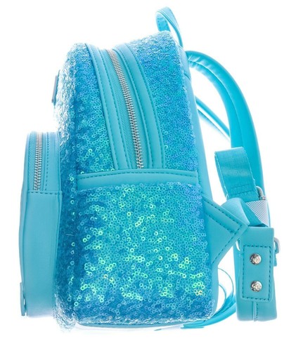 Loungefly Disney Cinderella Princess Blue Sequin Snow Globe Mini Backpack
