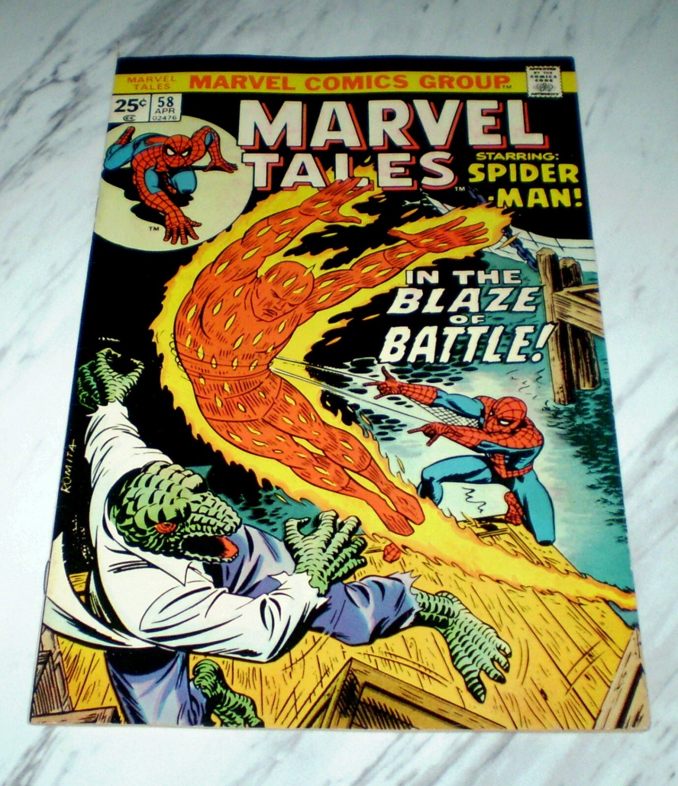 MARVEL - ウエルシ Marvel Tales #58 NM- 9.2 OW/W 1975 Marvel Amazing Spider-man