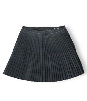 Pre-owned Fred Perry Women's Tonal Tartan Tennis Skirt In Black/navy - Size Uk-10 / Us-6