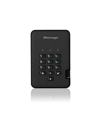 iStorage diskAshur2 HDD 3TB Black | Secure portable hard drive | Password pro...