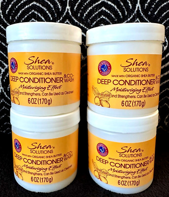 4pk SHEA SOLUTIONS DEEP CONDITIONER CO-WASH MOISTURIZING EFFECT STRENGTHENS HAIR