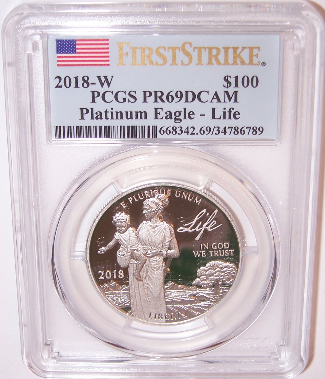2018-W $100 PCGS PR69DCAM First Strike Life Platinum Proof Liberty Eagle!!