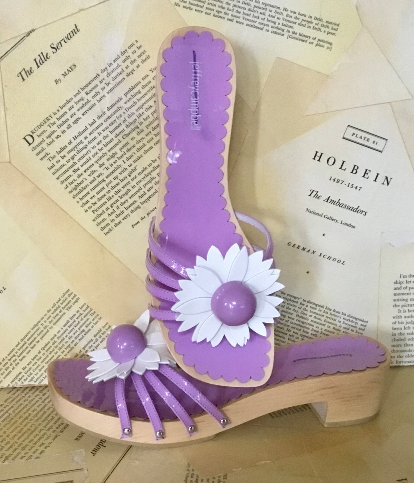 

Деревянные сандалии Free People Jeffrey Campbell Blossoms Сиреневый белый лак 9 НОВИНКА, Lilac white patent, wood platform