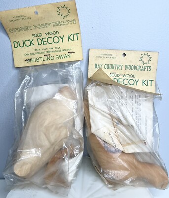 Vintage Duck Decoy Whistling Swan & Sandpiper  Solid Wood Kit New 9 &9.5 