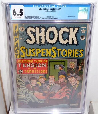 Shock SuspenStories #1 EC Comic CGC Universal Grade 6.5 Classic Electrocution