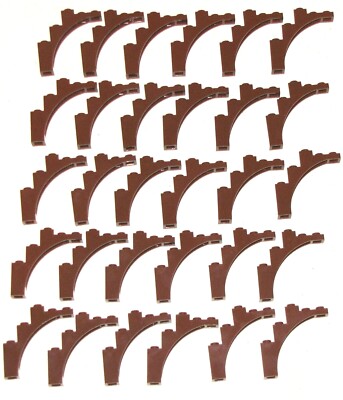 LEGO LOT OF 30 NEW REDDISH BROWN ARCH CASTLE PIECES 1 X 5 X 4 TREE BRANCH 
