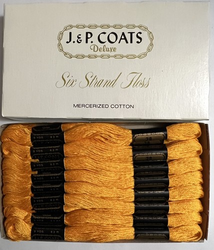 J. & P. Coats Embroidery Floss #38 DK Orange, Box of 24, New