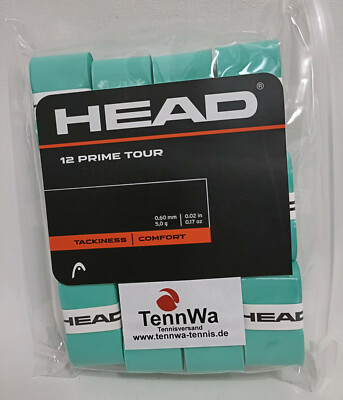 TOP Profi-Overgrip: 12er Pack HEAD Prime Tour Grip, Griffband 0,6mm mint (Boom)