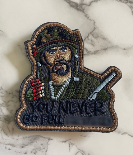 Tropic Thunder YOU NEVER GO FULL Tactical Downey American Hook Loop Morale Patch