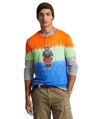 

Мужские рубашки и топы Polo Ralph Lauren Классическая футболка Polo Bear с принтом тай-дай
