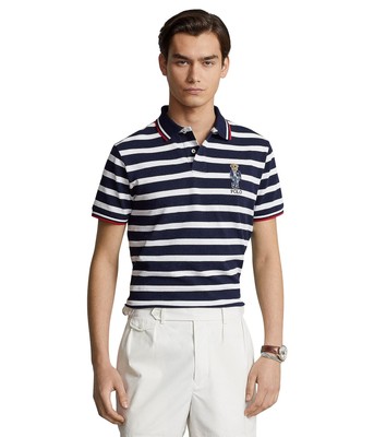 

Мужские рубашки и топы Polo Ralph Lauren Custom Slim Polo Bear Mesh Mesh Shirt Polo