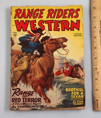 Vintage September 1948 Range Riders Western Pulp Magazine