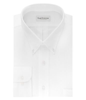 

Мужская классическая рубашка Van Heusen, оксфорды обычного кроя, однотонный воротник на пуговицах