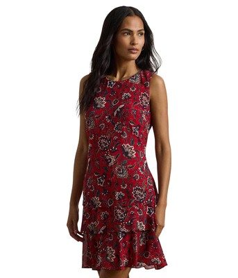 Женские платья-сорочки Lauren Ralph Lauren с цветочными складками из жоржета