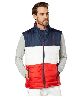 

Мужские пальто и верхняя одежда US POLO ASSN. Трехцветный стеганый жилет USPA