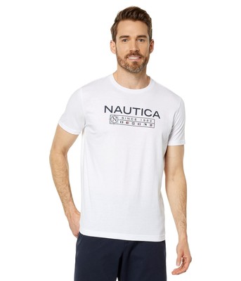 

Мужские рубашки и топы Футболка Nautica с логотипом и графическим рисунком, изготовленная из экологически чистых материалов