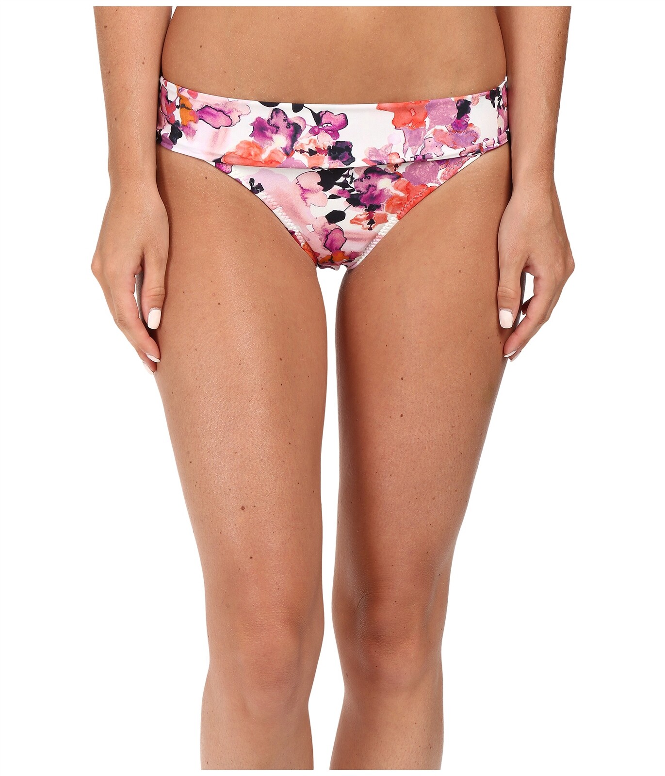 SAHA Mini Floral Print Wide Elastic Waistband Bikini Bottoms Swimwear Size Small